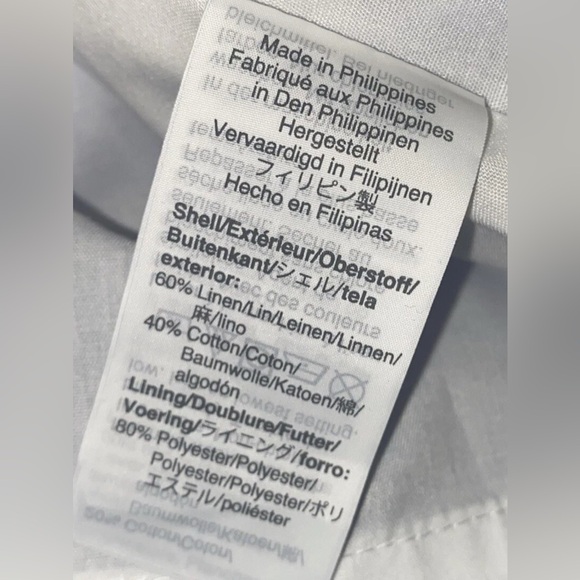 J.Crew NWOT Sun Dress 20 Blue White linen cotton button up Gingham check lined - Picture 9 of 9